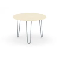 Stoły i stoliki do biura - B2B Partner Okrągły stół konferencyjny SPIDER, średnica 600 mm, szaro-srebrny stelaż, blat brzoza 498026 - miniaturka - grafika 1