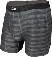 Majtki męskie - SAXX HOT SHOT BOXER BRIEF FLY BLACK HEATHER S - miniaturka - grafika 1