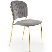 Krzesła - Halmar Krzesło K499 Złoty/Popielaty Kuchnia/Jadalnia/Salon Glamour - miniaturka - grafika 1
