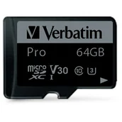 Karty pamięci - Verbatim MicroSDXC 64GB + adapter (47042) - miniaturka - grafika 1