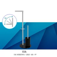 Stojaki i wieszaki na papier toaletowy - Stojak łazienkowy na papier ze szczotką do WC 1576 - miniaturka - grafika 1