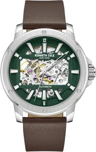 Zegarek Zegarek męski KENNETH COLE KCWGE2237905 zielony klasyczny skeleton - Zegarki męskie - miniaturka - grafika 1