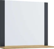 Lustra - VCB10 Mini szafka łazienkowa z lustrem , lustro łazienkowe z 1 półką antracyt/dekor miodowy dąb - miniaturka - grafika 1