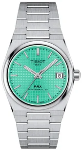 Zegarek Zegarek Tissot T137.207.11.091.01 PRX POWERMATIC 80 Light Green 35mm - Zegarki męskie - miniaturka - grafika 1