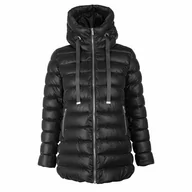 Kurtki damskie - Kurtka damska zimowa puchowa z kapturem LIVIGNO czarna roz. XL - miniaturka - grafika 1