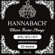 Struny gitarowe  - Hannabach Klassikgitarrensaiten G/3 Nylon umsponnen 875MT Medium Tension Chrom umsponnen - miniaturka - grafika 1