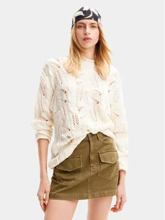 Desigual Sweter Milano 24SWJF23 Écru Regular Fit - Swetry damskie - miniaturka - grafika 1