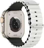Akcesoria do smartwatchy - PASEK DO ZEGARKA APPLE WATCH 1/2/3/4/5/6/7/8/9/10/SE 42/44/45 BIAŁO-CZARNY - miniaturka - grafika 1