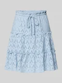 Spódnice - Spódnica mini z haftem angielskim model ‘AMALINA’ - miniaturka - grafika 1