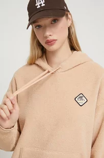 Roxy bluza damska kolor beżowy z kapturem z aplikacją - Bluzy damskie - miniaturka - grafika 1