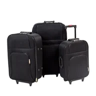 Walizki - Duże czarne walizki z tworzywa na kółkach do samolotu H23-015B komplet 3 szt. 19/23/27 - miniaturka - grafika 1