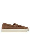 Półbuty męskie - Calvin Klein Półbuty Moccasin Suede HM0HM01794 Brązowy - miniaturka - grafika 1
