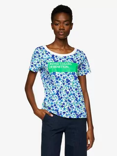 Koszulki i topy damskie - Benetton T-shirt ze wzorem - grafika 1