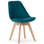 Krzesła - Zestaw 4 krzeseł welurowych morska zieleń Neflax 3S - miniaturka - grafika 1