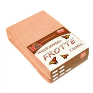 Prześcieradła - Prześcieradło frotte z gumką KARO 140x200 cm, morelowe 007 grube 200g/m2 - miniaturka - grafika 1