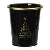 Ozdoby bożonarodzeniowe - Metalowe wiaderko świąteczne, czarne - miniaturka - grafika 1