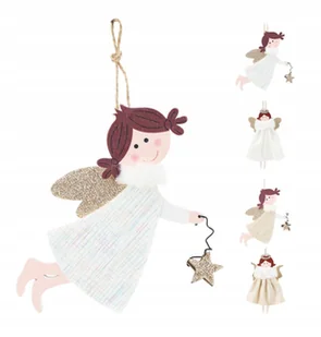 Zawieszka na choinkę Anioł ozdoba świąteczna 14 cm - Bombki - miniaturka - grafika 1