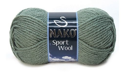 włóczka SPORT WOOL kolor 10307 / stalowo zieleń