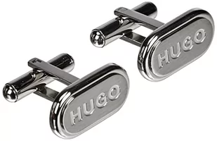 HUGO Męskie spinki do mankietów E-Classic, Silver40, Rozmiar Uniwersalny - Spinki do mankietów i krawatów - miniaturka - grafika 1