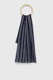Apaszki i szaliki damskie - Lauren Ralph Lauren szal bawełniany kolor granatowy wzorzysty - grafika 1