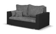 Sofy i kanapy - Sofa 2 os z funkcją spania HUBERT szaro-czarna - miniaturka - grafika 1
