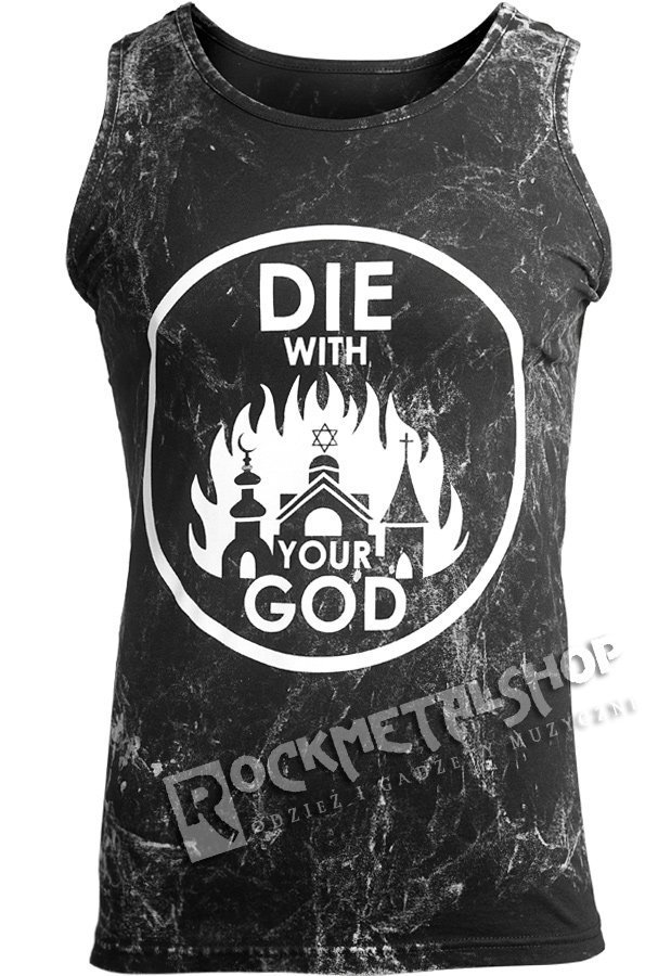 koszulka na ramiączkach AMENOMEN - DIE WITH YOUR GOD (OMEN071KR BLACK ALLPRINT WHITE)-M