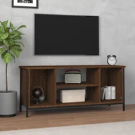 Szafki RTV - Brązowa dębowa szafka pod TV 102x35x45 cm Materiał drewnopochodny - miniaturka - grafika 1