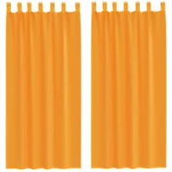 Zasłony - vidaXL Zasłony woalowe z pętelkami 2 szt. Pomarańczowe 140x225 cm - miniaturka - grafika 1