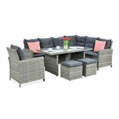 Meble ogrodowe - Narożnik Z Technorattanu Ibiza + Fotel Grey - miniaturka - grafika 1