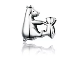 Pandora Valerio.pl Rodowany srebrny charms do dwa misie niedźwiadki mama i dziecko srebro 925 CHARM267 CHARM267 - Charmsy - miniaturka - grafika 1
