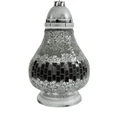 Lampiony i znicze - Znicz Witraż Karafa 36 cm srebrny Ilumini - miniaturka - grafika 1