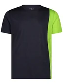 Koszulki sportowe męskie - CMP Koszulka funkcyjna w kolorze jasnozielono-granatowym - miniaturka - grafika 1