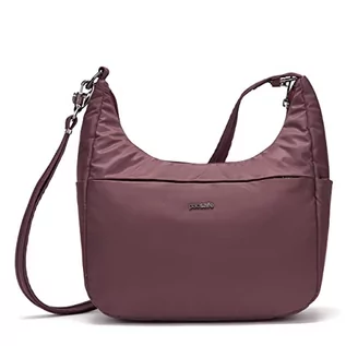 Torebki damskie - Pacsafe Damski rejs 8L antykradzieżowy całodzienny crossbody, Pinot Purple - grafika 1