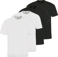 Koszulki męskie - hajo koszulka męska, 4-pak - basic, krótki rękaw, okrągły dekolt, bawełna, gładka czarny / biały 2XL - miniaturka - grafika 1