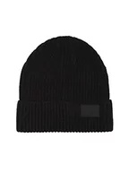 Czapki damskie - Tommy Hilfiger Męska czapka mankietowa z czapką Ghost Patch Beanie, czarna, jeden rozmiar, Czarny, Rozmiar uniwersalny - miniaturka - grafika 1