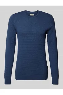 Sweter z dzianiny z fakturowanym wzorem - Blend - Swetry męskie - miniaturka - grafika 1