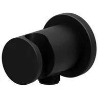 Akcesoria do armatury i ceramiki - Ravak przyłącze kątowe z uchwytem prysznicowym ścienne czarny mat X07P572 - miniaturka - grafika 1