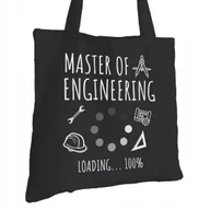 Torby i wózki na zakupy - Torba Bawełniana dla Inżyniera Czarna Na Prezent ekologiczna Trwały Nadruk - miniaturka - grafika 1