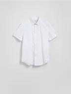 Koszule męskie - Reserved - Koszula slim fit w drobny wzór - biały - miniaturka - grafika 1