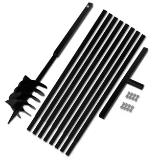 vidaXL vidaXL Świder glebowy z uchwytem, 180 mm, rurą przedłużającą, 9 m, stal - Świdry do ziemi - miniaturka - grafika 1
