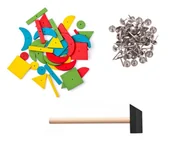 Zabawki interaktywne dla dzieci - WOODY Wijanka/ przybijanka Korkowa wiejskie zwierzątka WD90701 - miniaturka - grafika 1