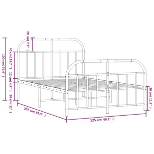 Metalowa rama łóżka z wezgłowiem i zanóżkiem, biała, 120x200 cm Lumarko! - Inne meble do sypialni - miniaturka - grafika 9