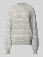 Swetry damskie - Sweter z dzianiny o kroju oversized ze stójką model ‘LARELY’ - miniaturka - grafika 1