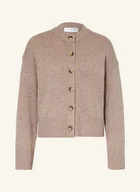 Swetry damskie - Selected Femme Kardigan Z Dodatkiem Kaszmiru beige - miniaturka - grafika 1