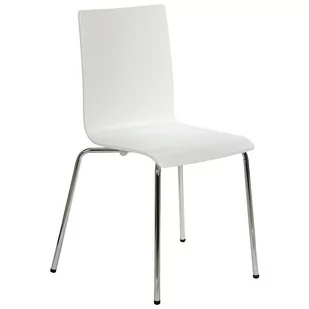 STEMA - TDC Krzesło ze sklejki w kolorze białym, stelaż chromowany. Model TDC-132. TDC132/08/S3/B - Krzesła - miniaturka - grafika 1
