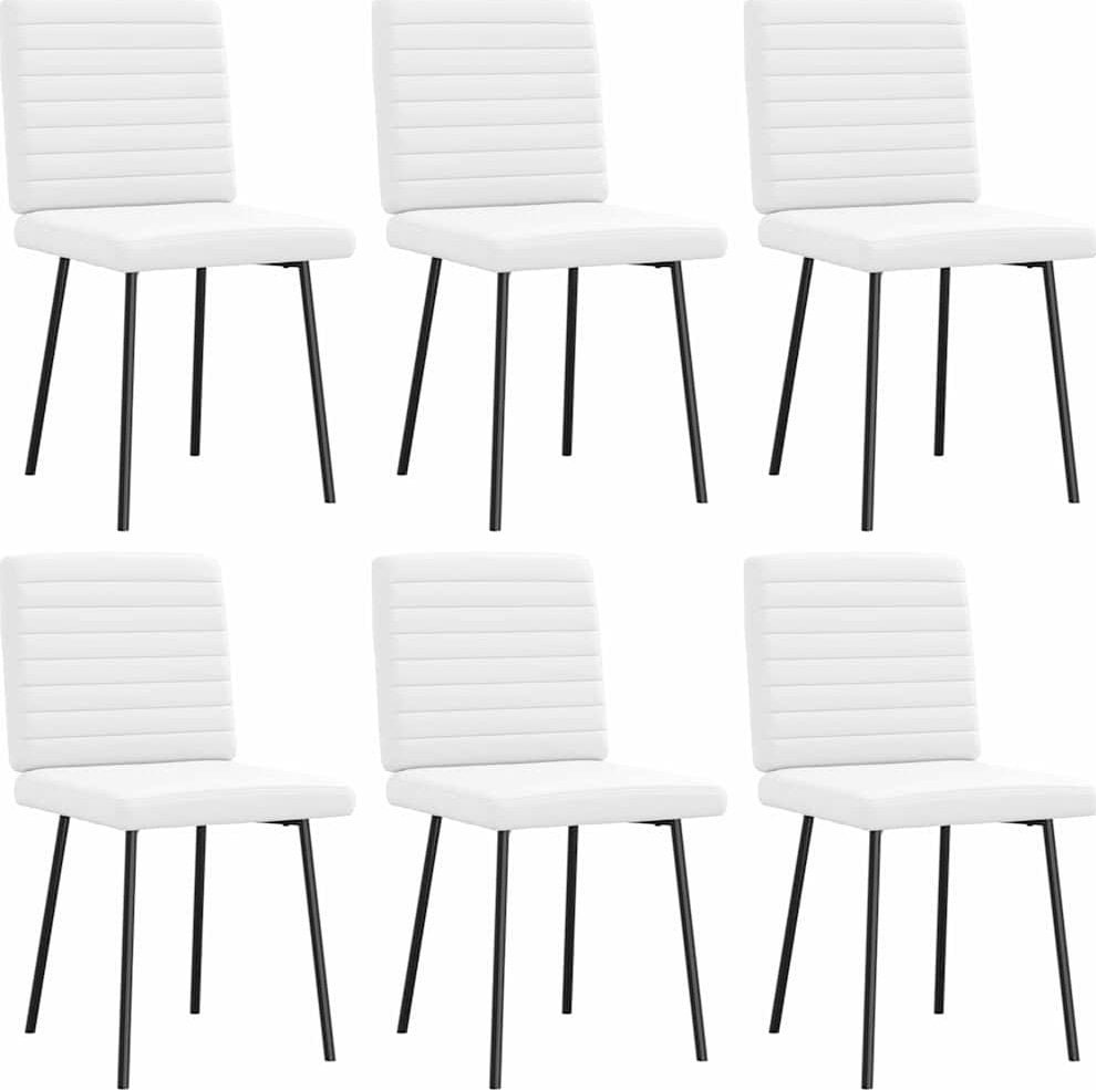 vidaXL Krzesła stołowe, 6 szt., białe, sztuczna skóra