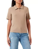 Koszulki i topy damskie - PIECES Koszulka damska PCKYLIE SS Polo Tee NOOS T-shirt, Silver Mink, XL - miniaturka - grafika 1