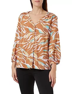 Bluzy damskie - TOM TAILOR Damska bluza z wzorem, 31758 - Brązowy wzór abstrakcyjny liści, 34 - grafika 1