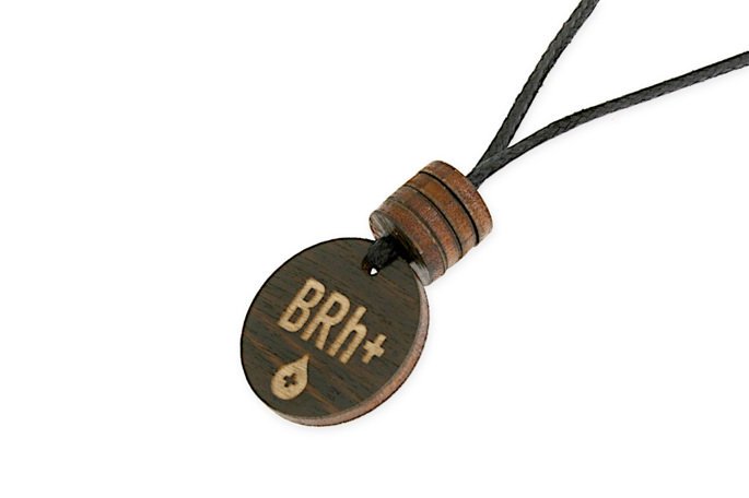 Wisior Męski Z Grupą Krwi B Rh+ Czarny