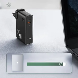 Baseus GaN power bank 10000 mAh ładowarka sieciowa PPS 45 W 2x USB Typ C Quick Charge 3.0 Power Delivery (azotek galu) + kabel USB Typ C 1 m biały (PPNLD-F02) - Ładowarki do telefonów - miniaturka - grafika 11